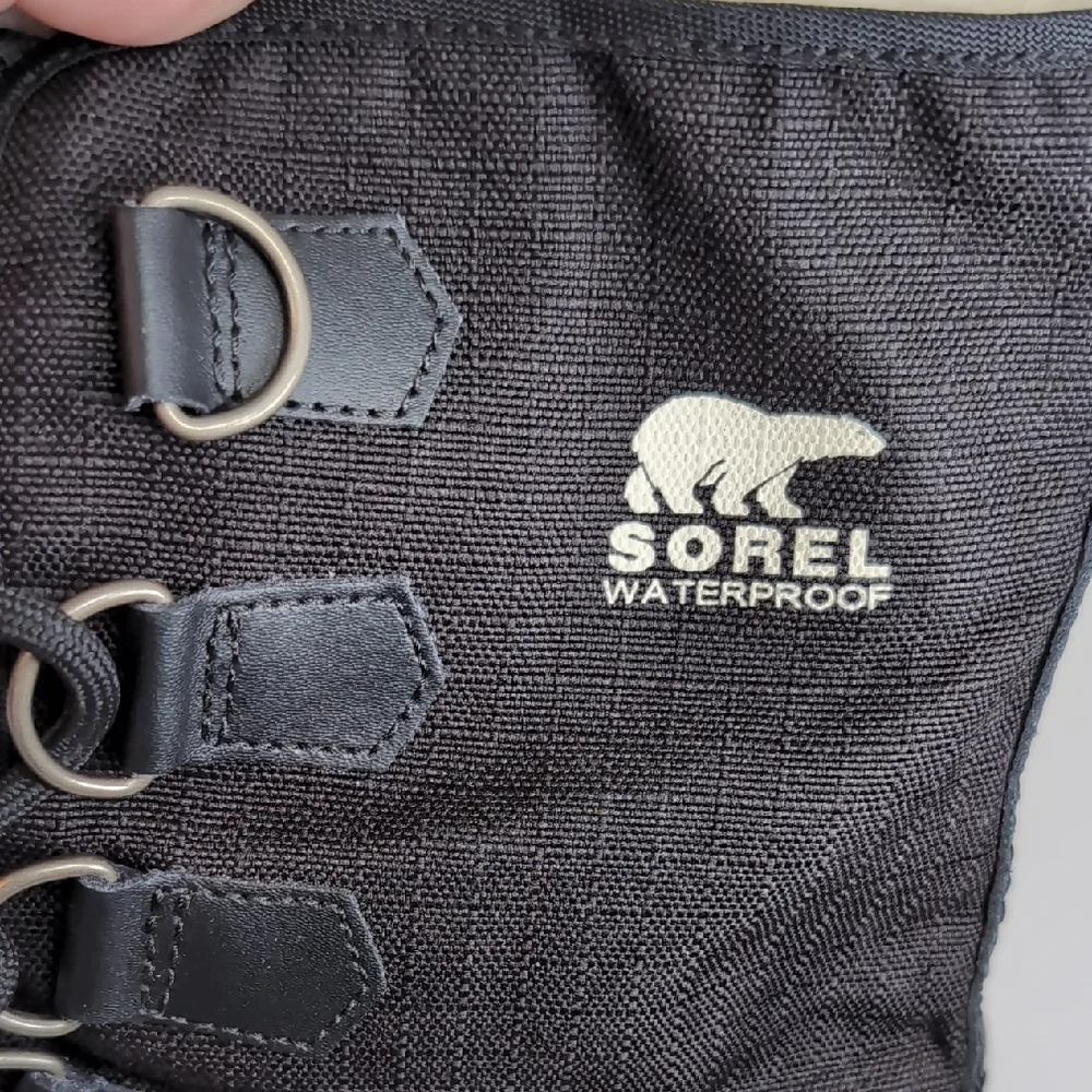 Sorel Black Waterproof Lace-Up Boots Women Size 8 - Picture 2 of 9